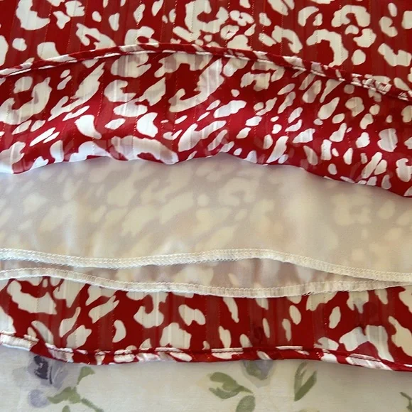 NWOT Tyche Red & White Animal Print Slip Dress - Picture 13 of 16